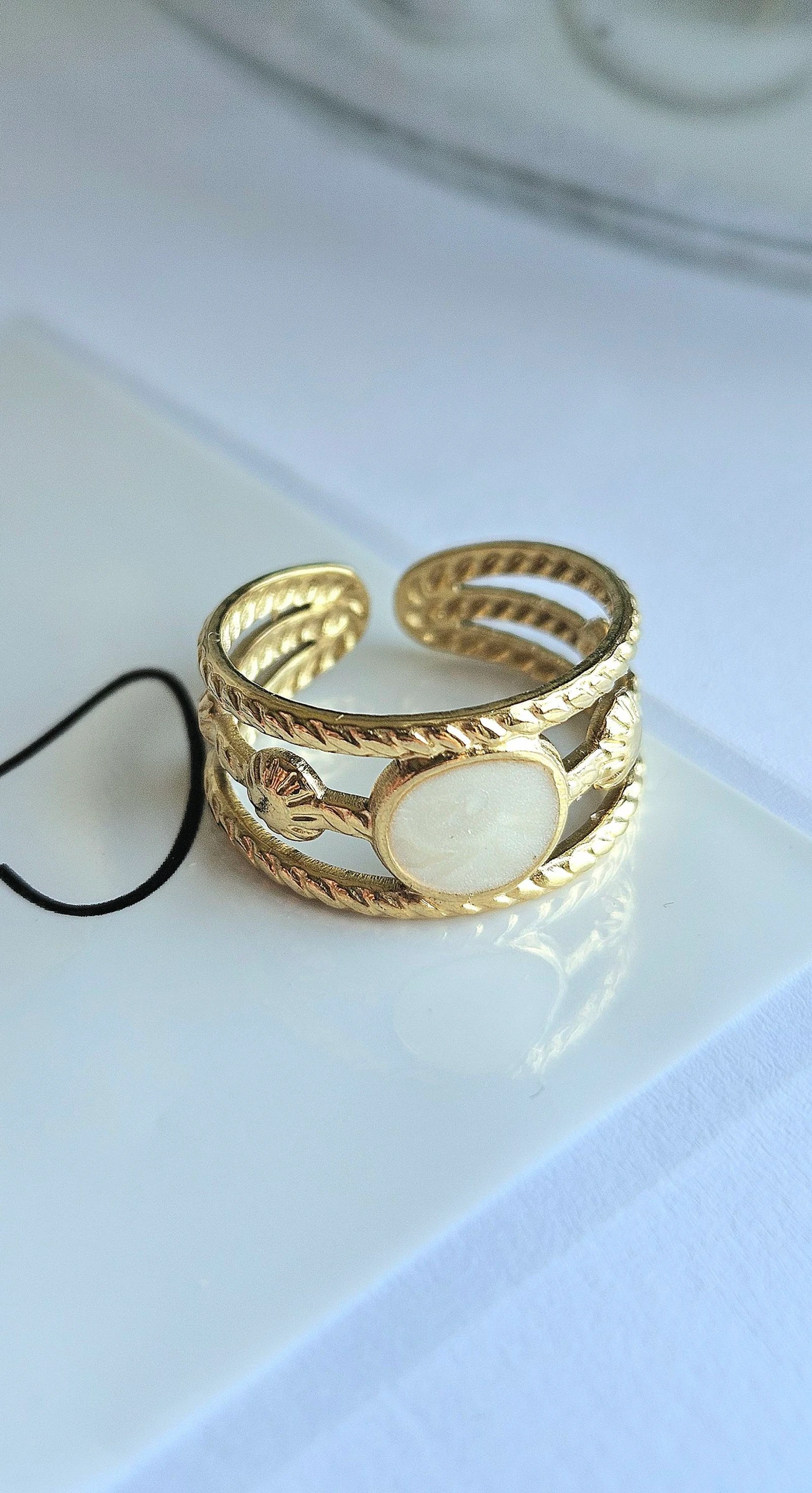 Bague en acier inoxydable tendance Ajustable
